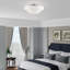 Très grand semi-encastré 5 lumières bronze avec abat-jour en tissu blanc cassé fabriqué à la main-1438055128