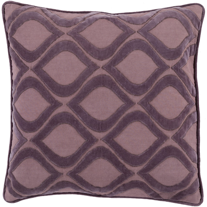 Geometric Throw Pillow, 18" H x 18" W x 4" D, Gray/Charcoal, Polyester
