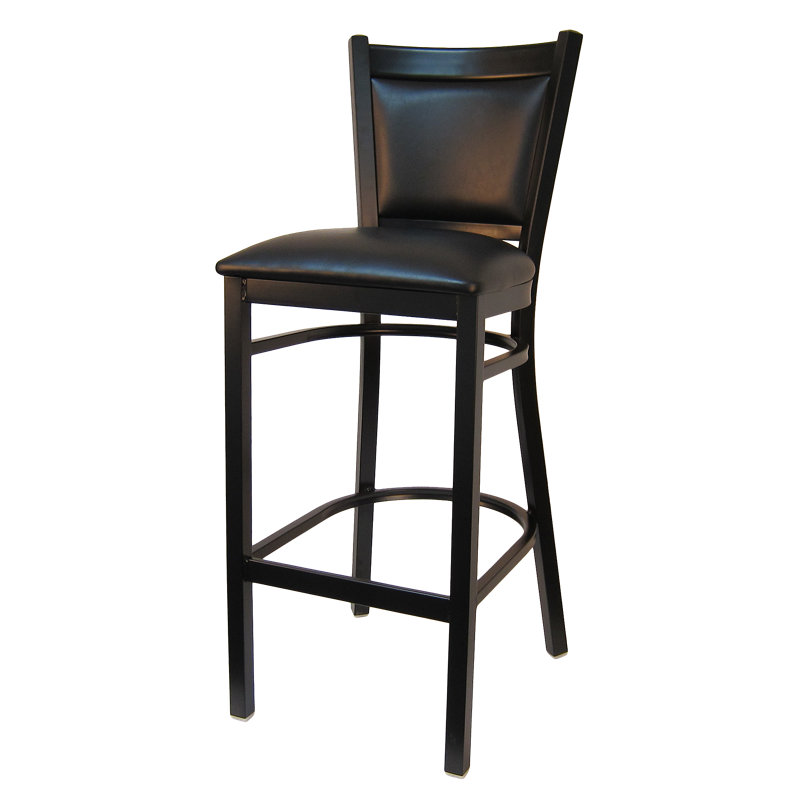 Upholstered Counter Stool with Metal Frame