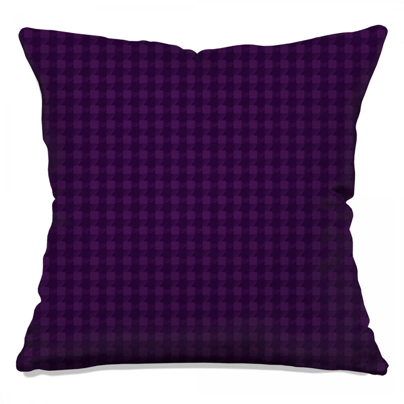 Purple Houndstooth Pattern Double Sided Throw Pillows, 20 x 20 inches