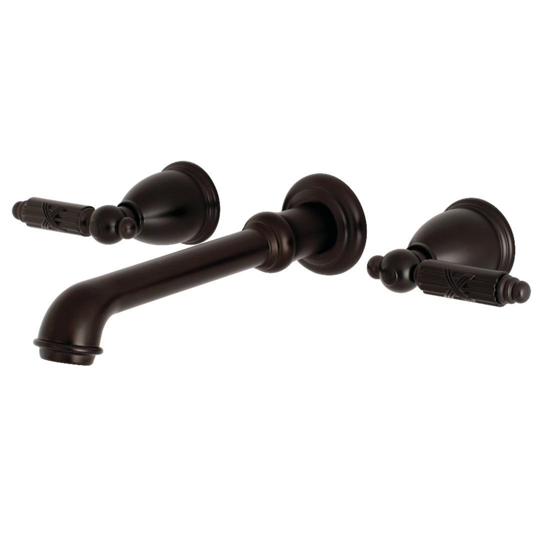 Kingston Brass Georgian Two-Handle 3-Hole Wall Mount Roman Tub Faucet Kingston Brass 