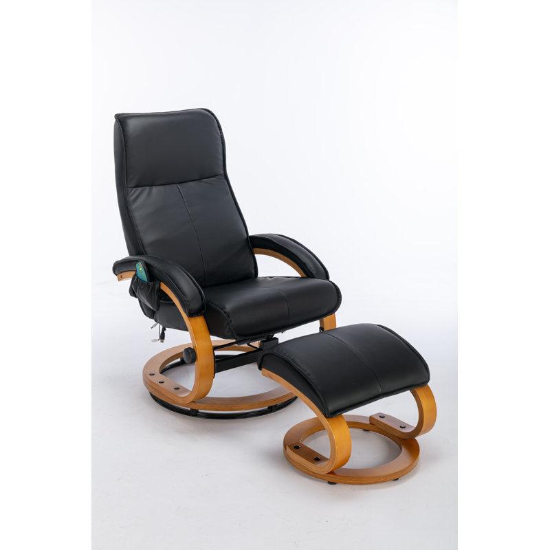 Emily 67cm Wide Swivel Ergonomic Recliner, Black
