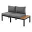 Outdoor Conversation Sets For 4 People L-Shaped Corner Sofa With Wooden Table-1237478193