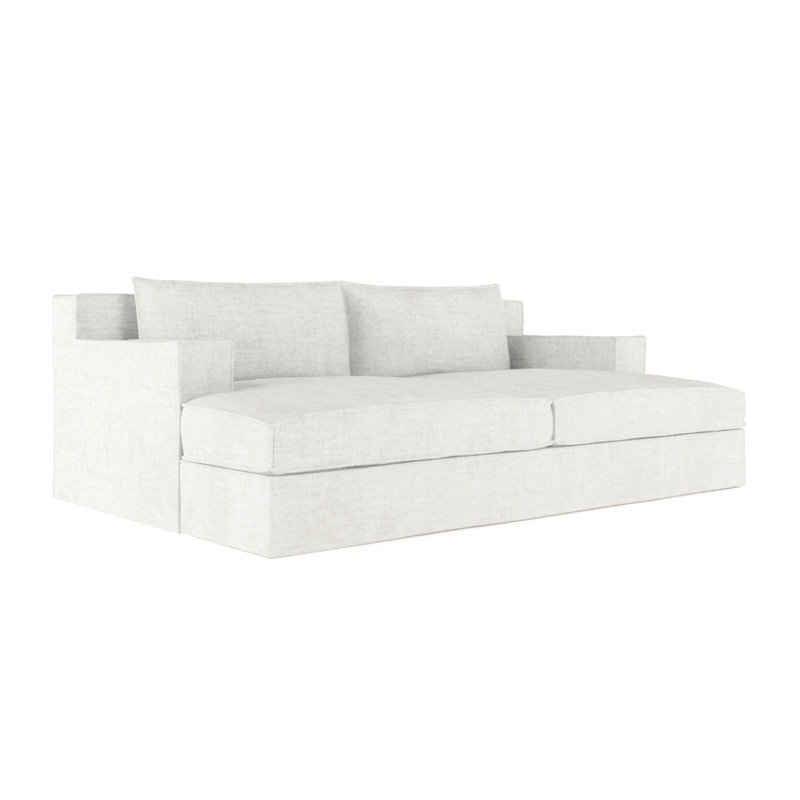 Mulberry Square Track-Arm Daybed with Flange Seam, Vintage Leather Graphite, Weathered