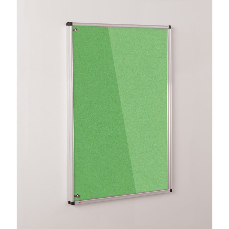 Wall Mounted Bulletin Board, 120 cm H x 90 cm W x 3.2 cm D, Apple green