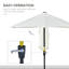 Parasol de patio 6,6 x 6 pi avec auvent double face, gris foncé-97812939