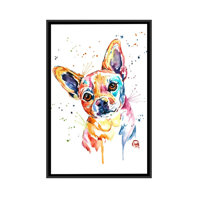 « tucker », impression sur toile tendue, H 26 po x l 18 po x P 1,5 po, Toile avec cadre flottant noir, Pas de tapis