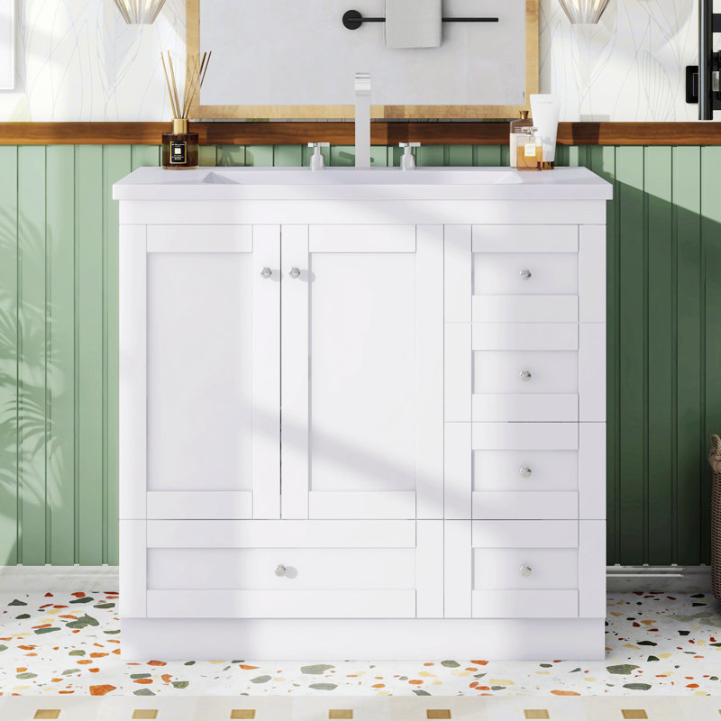 Rangement pour salle de bain Rimpy, Blanc
