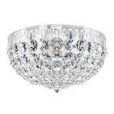 Petit Crystal 5 Light 12in x 6.5in Flush Mount in Polished Gold with Clear Radiance Crystals