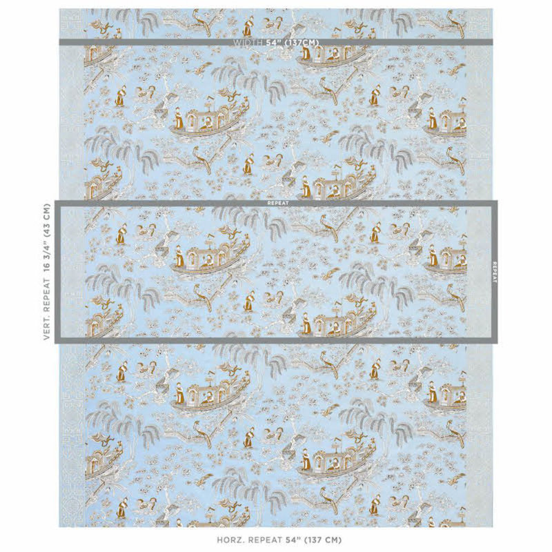 Tissu Matsudana, Bleu