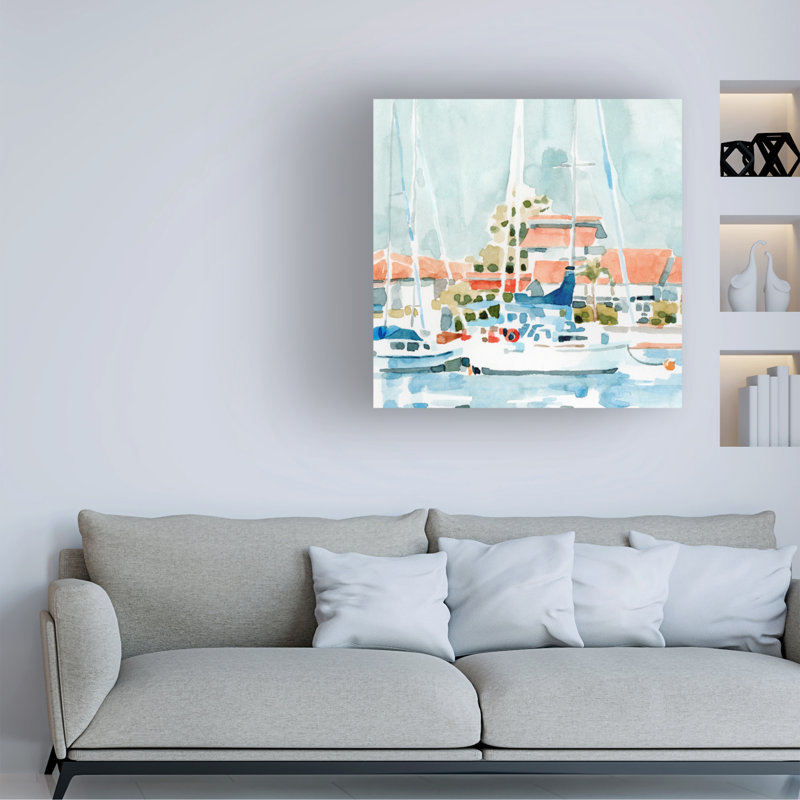 «Beach Town Summer I» par Emma Caroline - impression sur toile tendue, H 24 po x l 24 po x P 2 po