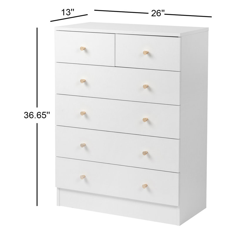 Imogen 6 - Drawer Storage Cabinet, White