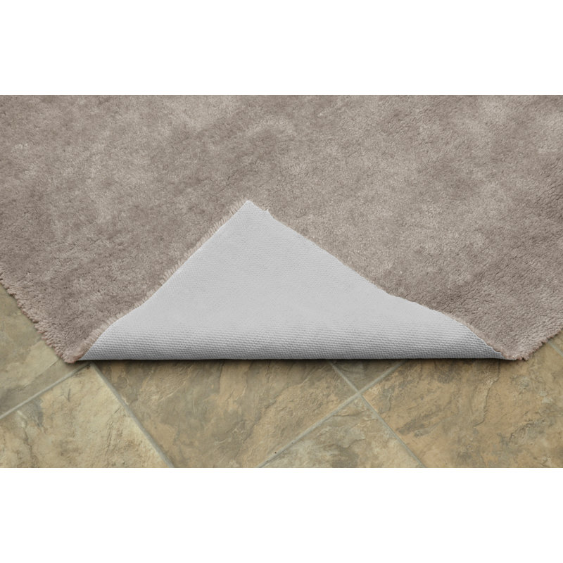 Room Size Nylon Bath Rug with Non-Slip Backing, Taupe, 60" x 96"