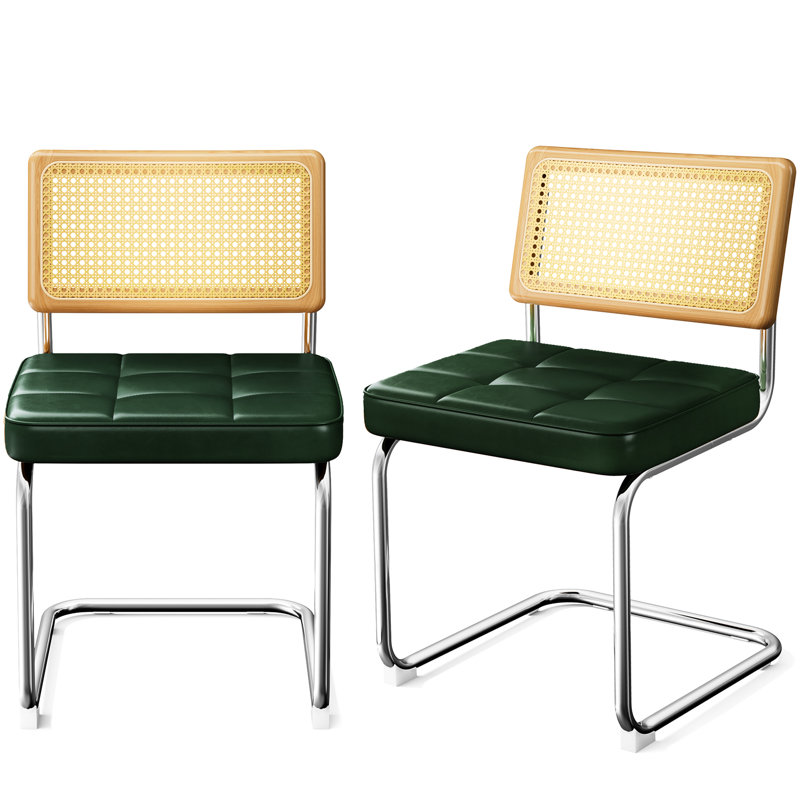 Chaise de salle à manger en similicuir naturel et naturel de 2 places, de style Mid-Century, empilable et confortable pour les salles de banquet