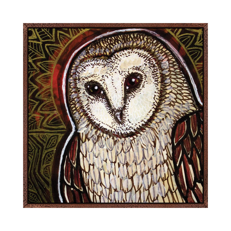 Moonlight Visitor by Lynnette Shelley - Painting on Canvas, 45.72 cm H x 45.72 cm W, Brown Floater Frame