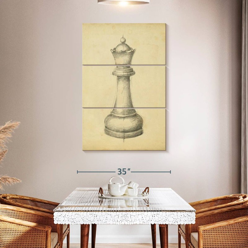 Senne Antique Chess III, H 50 po x l 32 po