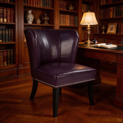 25.6 "x27.2" x32.8 " PU Leather Accent Chair, Living Room Lounge Sofa Chair with Rivet Trim for Bedroom Home Reception