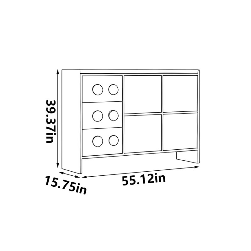 Rangement à chaussures de style rétro, H 39,37 po x l 55,12 po x P 15,75 po