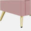 Table de chevet rembourrée en velours avec 3 tiroirs, pieds et poignées en métal, table de chevet à plateau marbré - rose-1094487463