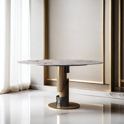 Table ronde moderne en pierre frittée