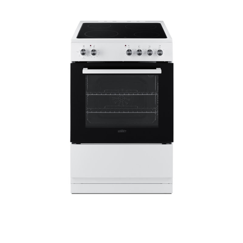 Summit Appliance 24" W Electric Smooth-Top Range, White/Black