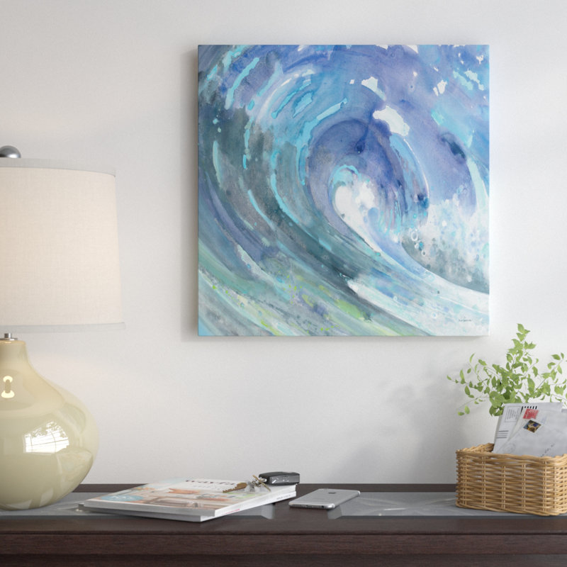 Curl Painting Print on Wrapped Canvas, 18" H x 18" W x 1.5" D, Black Framed Canvas, No Mat