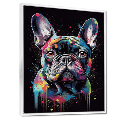Portrait de bouledogue noir et bleu - impressions de carlin