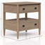 Table de chevet ouverte finition sable avec 2 tiroirs