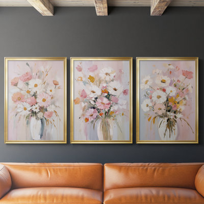 FLORAL Series CCCLXV  -Custom Framed  Wrapped Gallery Canvas - 3 Pieces