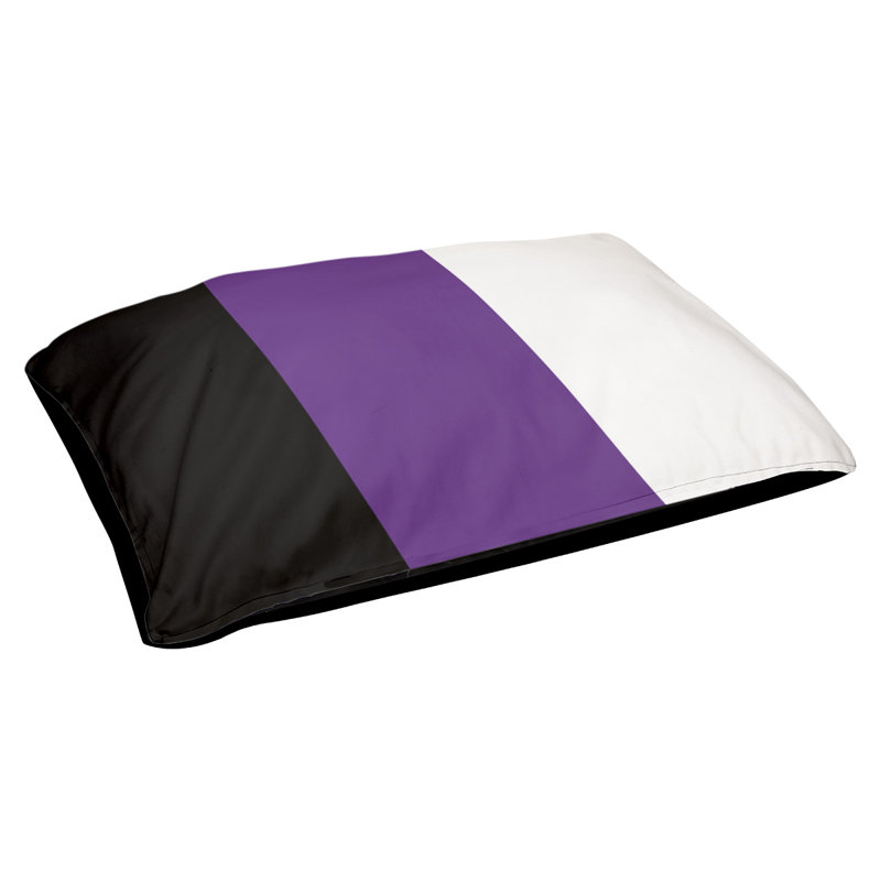 Coussin Designer, Grand (L 40 po x l 50 po), Noir / mauve / blanc