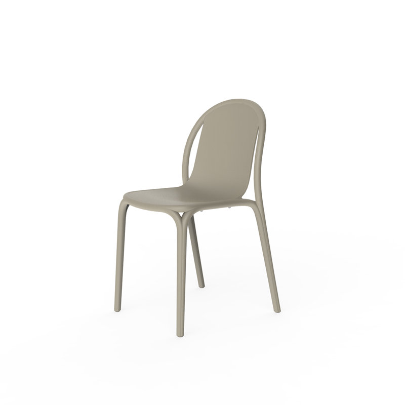 Brooklyn Stacking Patio Dining Side Chair, Ecru