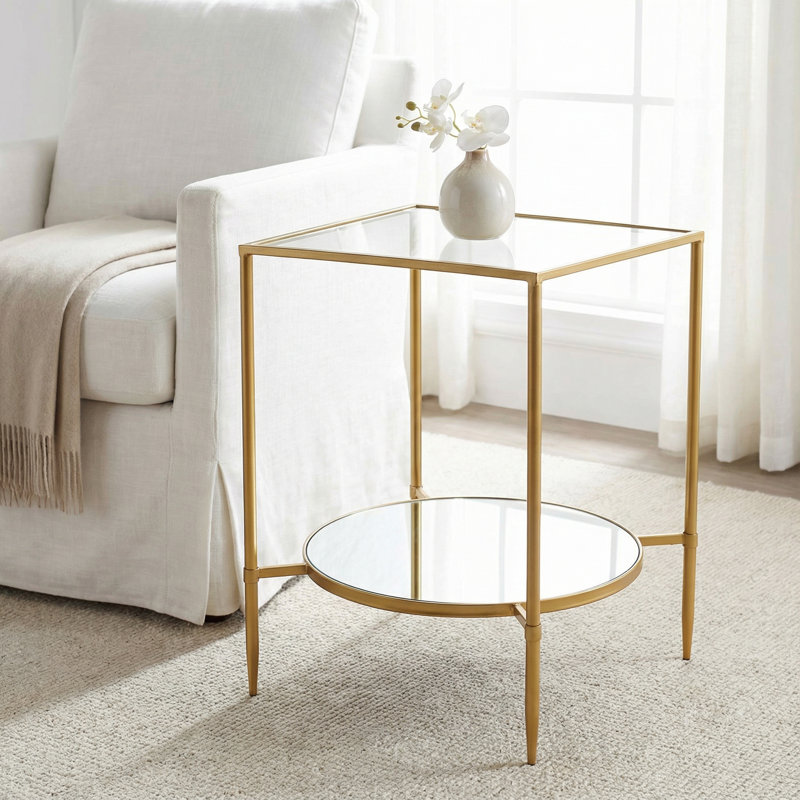 Phillippa Glass Top End Table