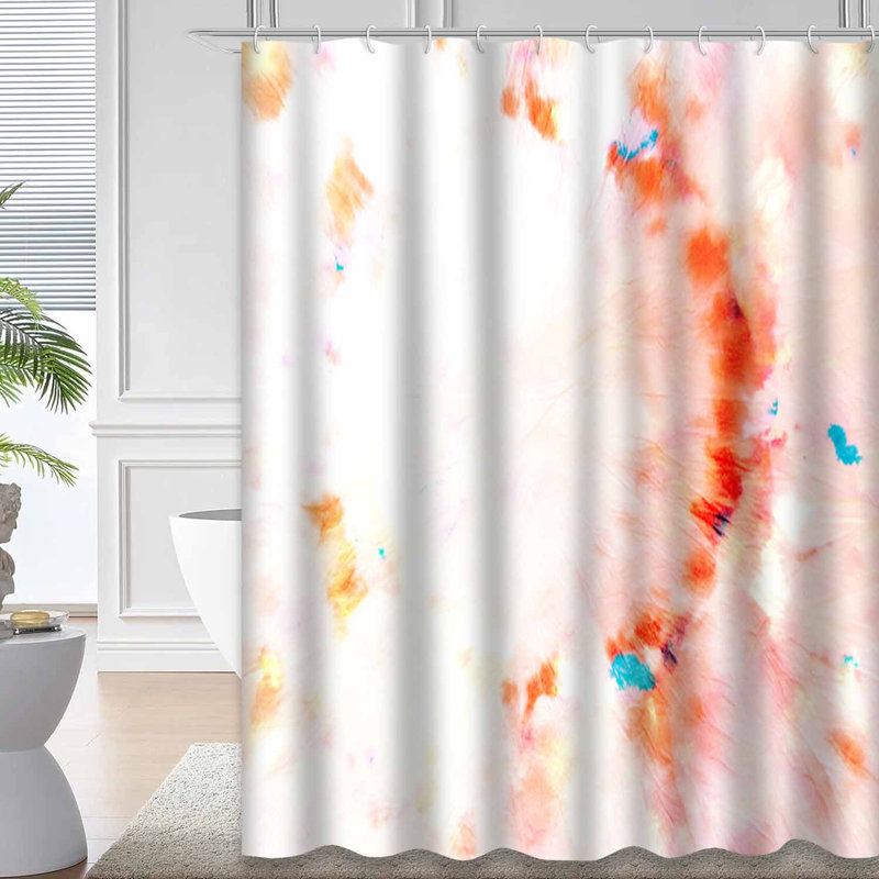 Rideau de douche rose imperméable, rideaux de douche pour la salle de bain avec 12 crochets, 72" L x 72" W