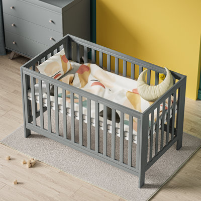 11-In-1 Convertible Mini Cradle to Full Size Crib With Removable Wheels