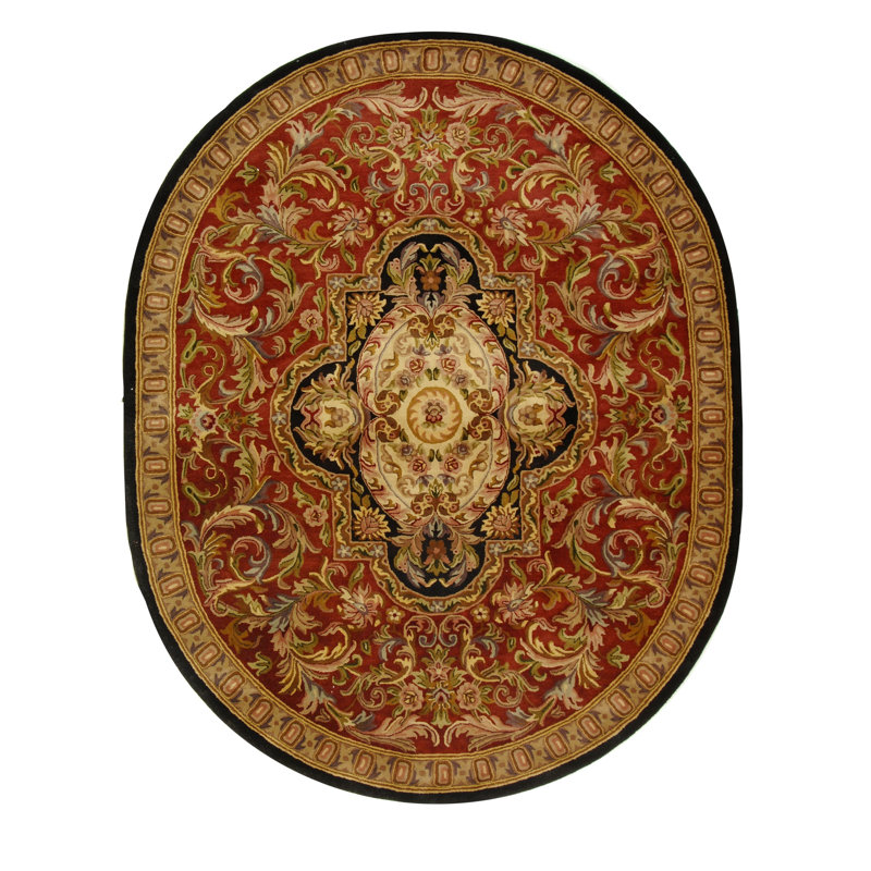 Alger Hand Tufted Wool Oriental Rug, Oval 4'6" x 6'6" 