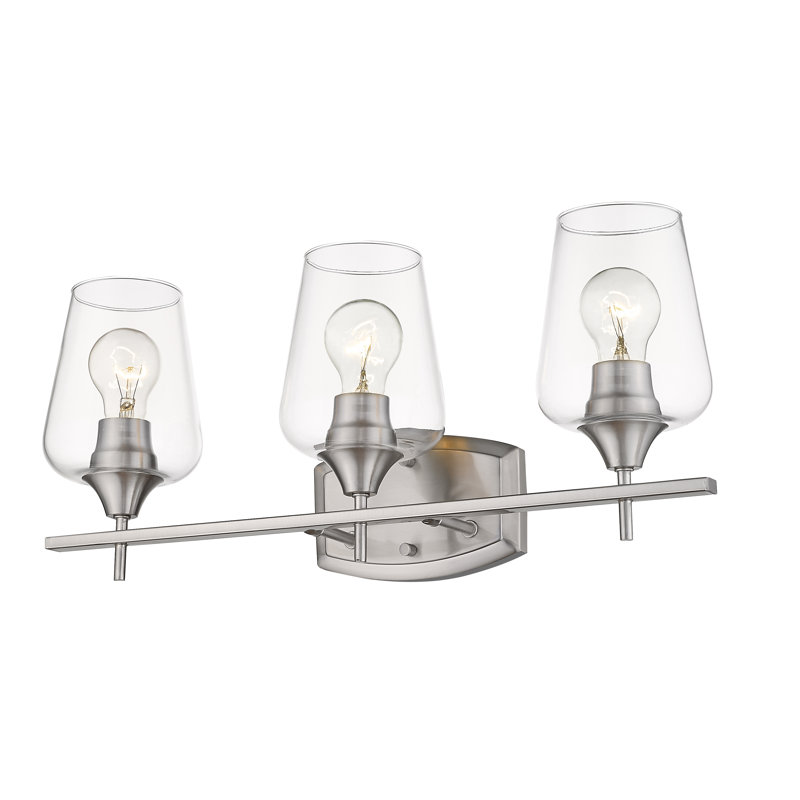 Éclairage de salle de bain à intensité variable 3 lumières Dahlya, Nickel brossé