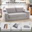 Canapé-lit sans accoudoir à compression pour causeuse, conception convertible 2-en-1, tissu en velours côtelé - canapé en mousse à mémoire de forme compacte pour petits espaces, appartements, bureau à domicile et chambre à coucher (gris)-703236744-690410380