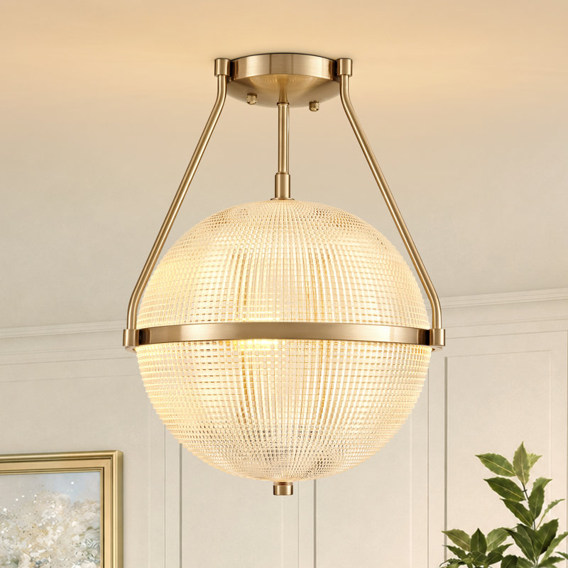 Plafonnier semi-encastré 3 lumières, Gold