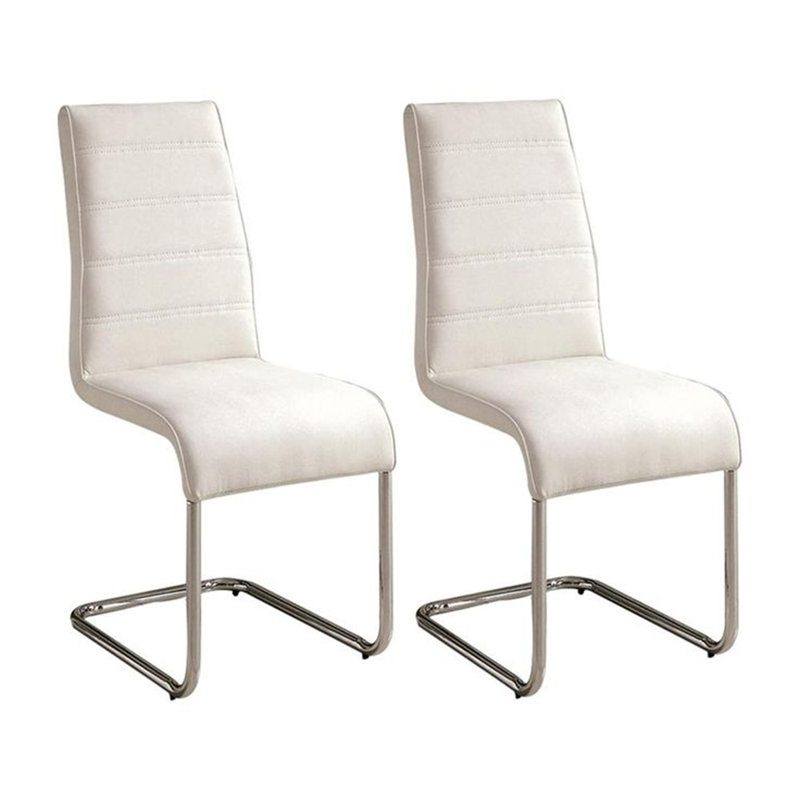 Fauteuils d'appoint en similicuir 2 pièces, Blanc