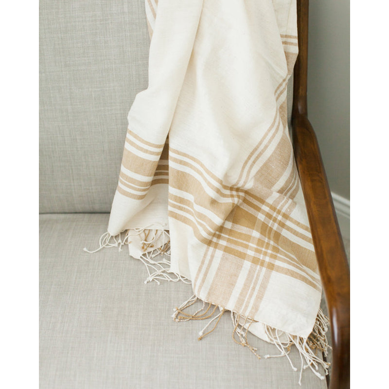 Jeté en coton Cabin Hatch, Beige