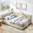 Brooks Velvet Tufted Bed with Backrest & Armrests-1090055502