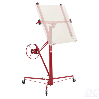 Élévateur de cloison sèche de 11 pi 11 po, palan à feuille robuste 150 lb avec bras télescopique réglable, roues verrouillables, outils de levage de panneau de levage à cloison sèche idéal pour l'installation au plafond et au mur (rouge)