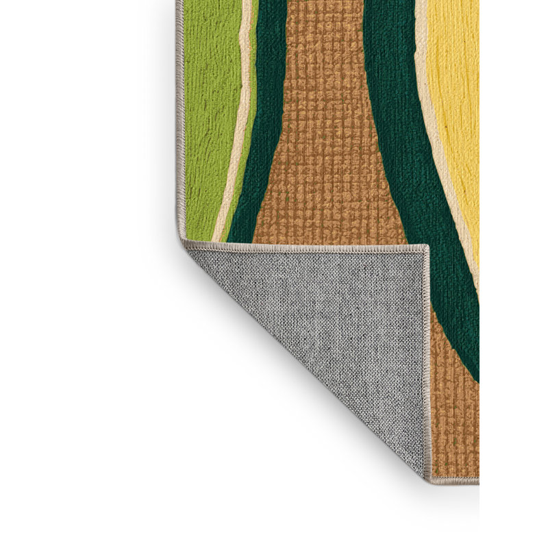 Washable Wampee Fruits Area Rug, Round 3'