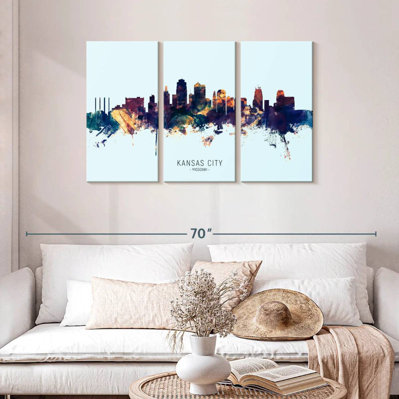 Skyline de Sirecs, Missouri, Kansas, H 28 po x l 45 po