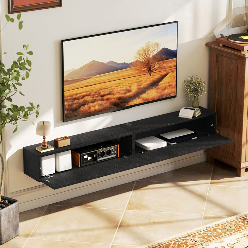TV Stand for TVs up to 70", 22" H x 25" W x 180" D, Black