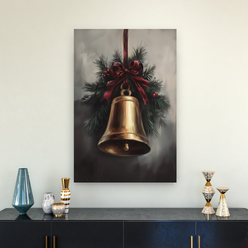 Golden Christmas Bell, H 36 po x l 24 po