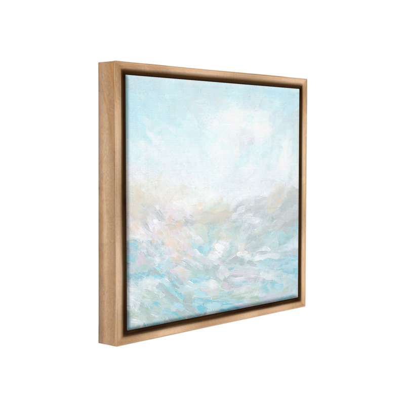 «Abstract Waves» par June Erica Vess sur toile, Cadre flottant orme Montalcino, H 18 po x l 18 po