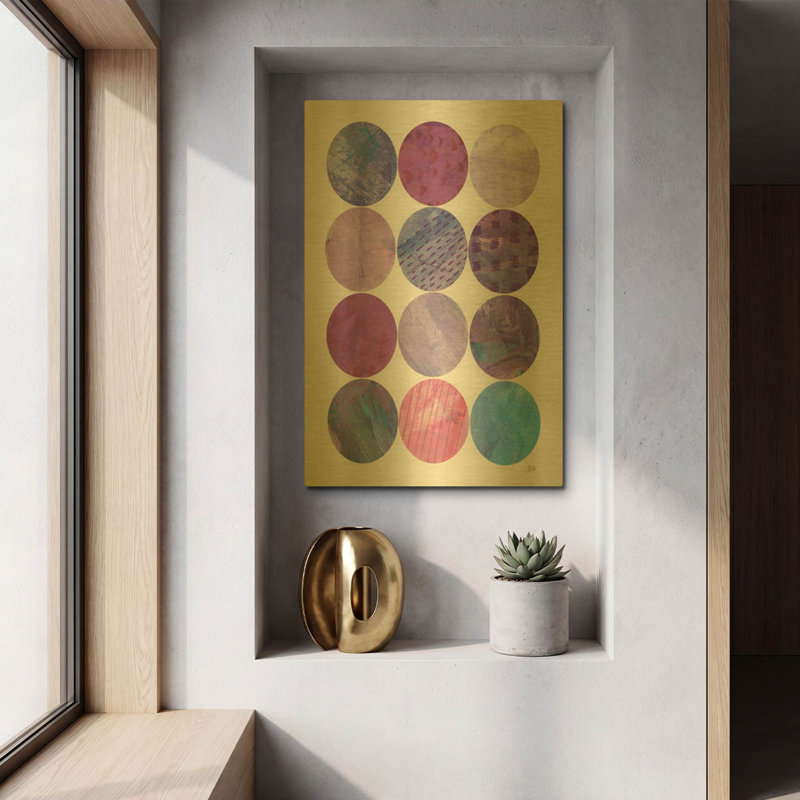 «Kitchen Garden Dots 2» par Melissa Averinos, art mural en métal doré, 12 po x 16 po, 12 po x 16 po
