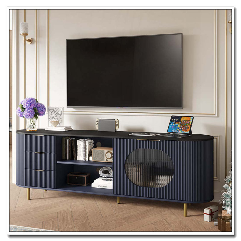 Meuble télé 65 po, Bleu