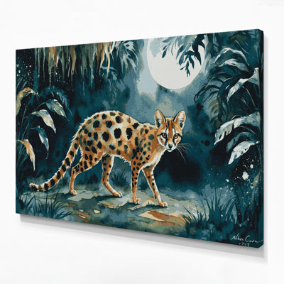 Wildlife African Civet Gray Canvas Wall Art